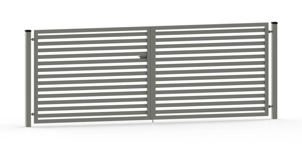 Gate with horizontal steel boards