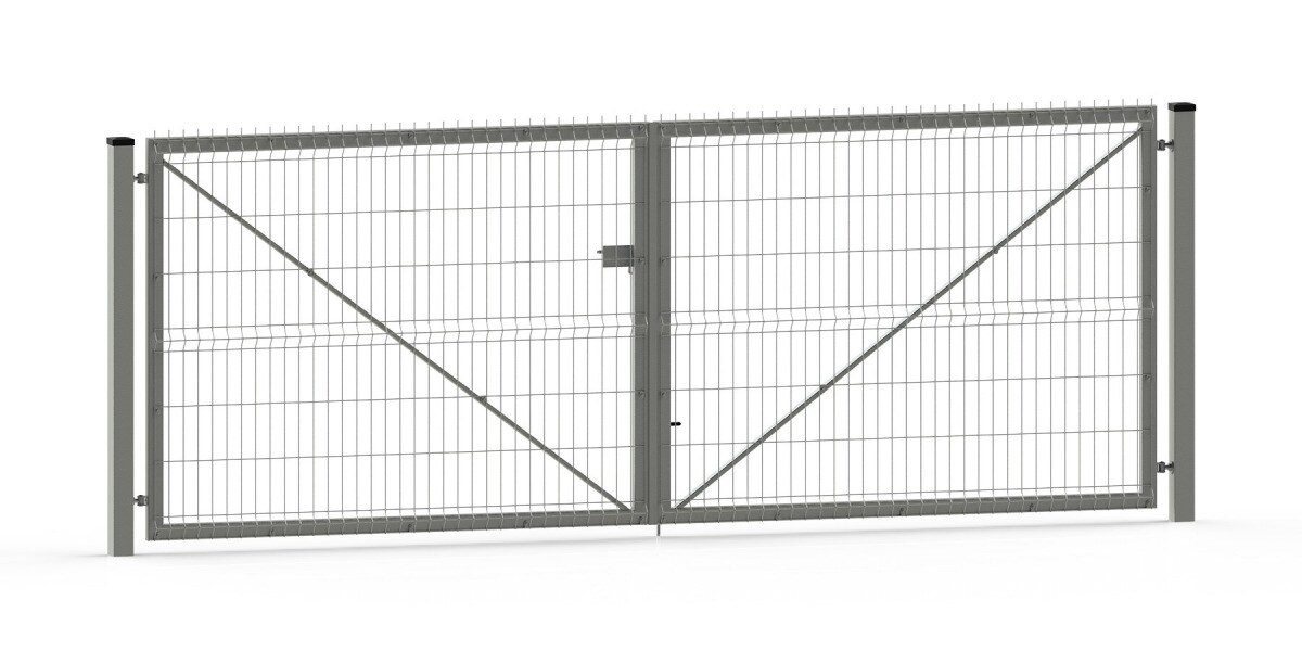 Brama dwuskrzydłowa panel 3D